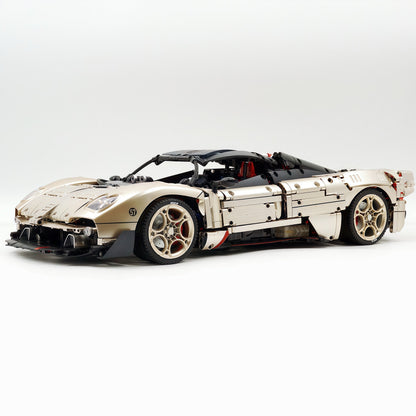 Trilumity Building Block Set: 1:8 The Ultimate Pagani Utopia Supercar | Limited Edition Champagne Gold V12 Italian Exotic (3314Piece)