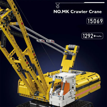 Mould King MOC Building Block Set: Motorized Yellow Crawler Crane, Model 15069