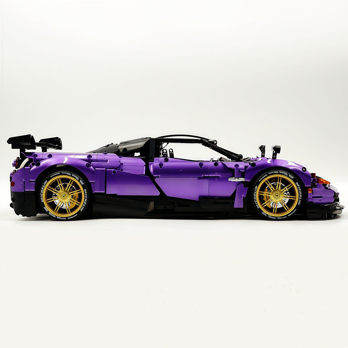 Trilumity Building Block Set: 1: 8 Pagani Huayra Bc Violet Paint finish Customized Ultimate Edition (4708-Piece)