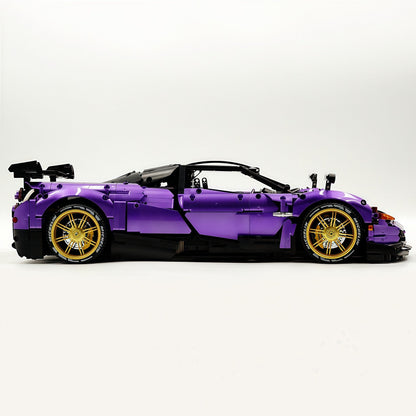 Trilumity Building Block Set: 1: 8 Pagani Huayra Bc Violet Paint finish Customized Ultimate Edition (4708-Piece)