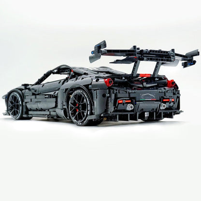 Trilumity Motorized Building Block Set: 1:8 The Ultimate Maranello V8 GT Supercar, GTR-style widebody kit and large rear wing (3237-Piece)