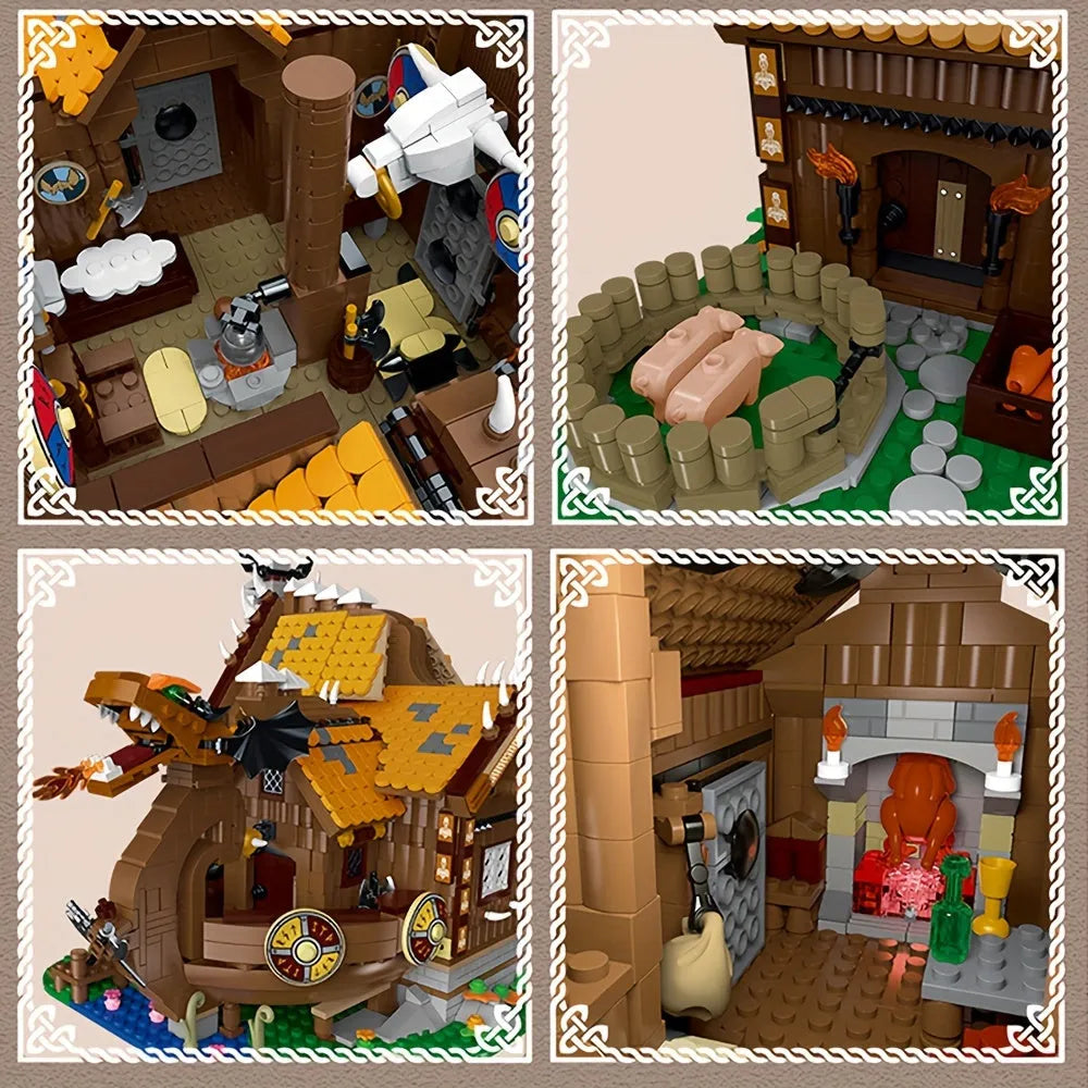 MORK MOC Building Block Set: The Vikings House, Model 033051