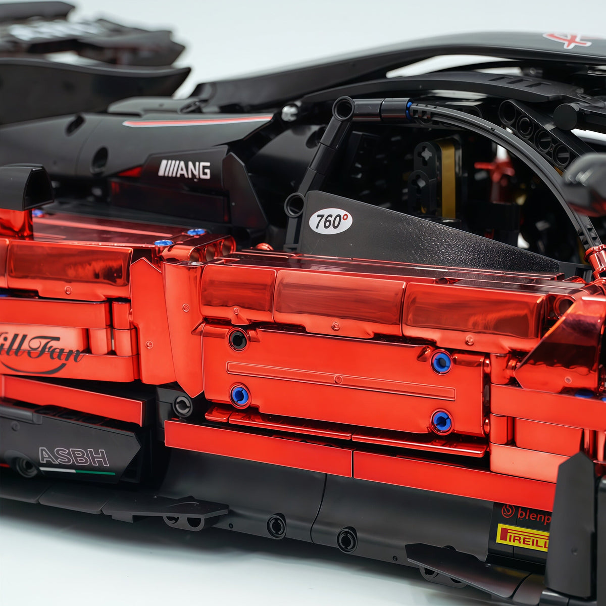 Trilumity Building Block Set: 1:8 Pagani Zonda R | Mirror Blood Red Paint Italian Hypercar (3300+-Piece)