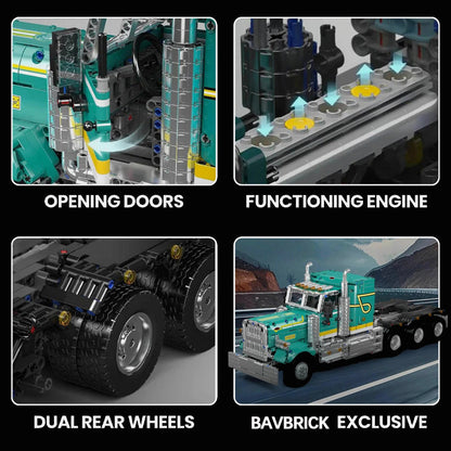 Trilumity Motorized Building Block Set: Remote Controlled Peter American Truck | 2064Piece