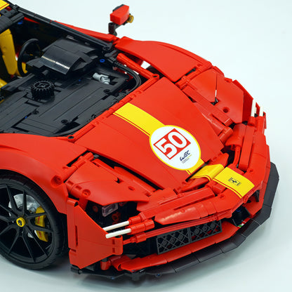 Trilumity Building Block Set: 1:8 Ferrari Sf90 Hypercar | Mechanical Linkage Version (3797-Piece)