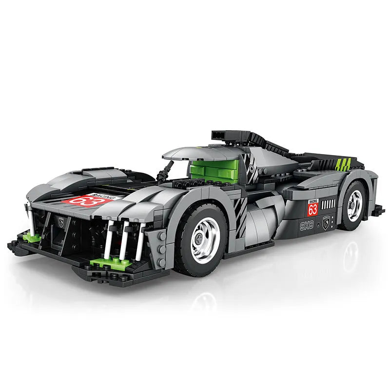 Reobrix MOC Building Block Set: PEUGEOT 9X8 Hybrid Racing Car, Model RE11031