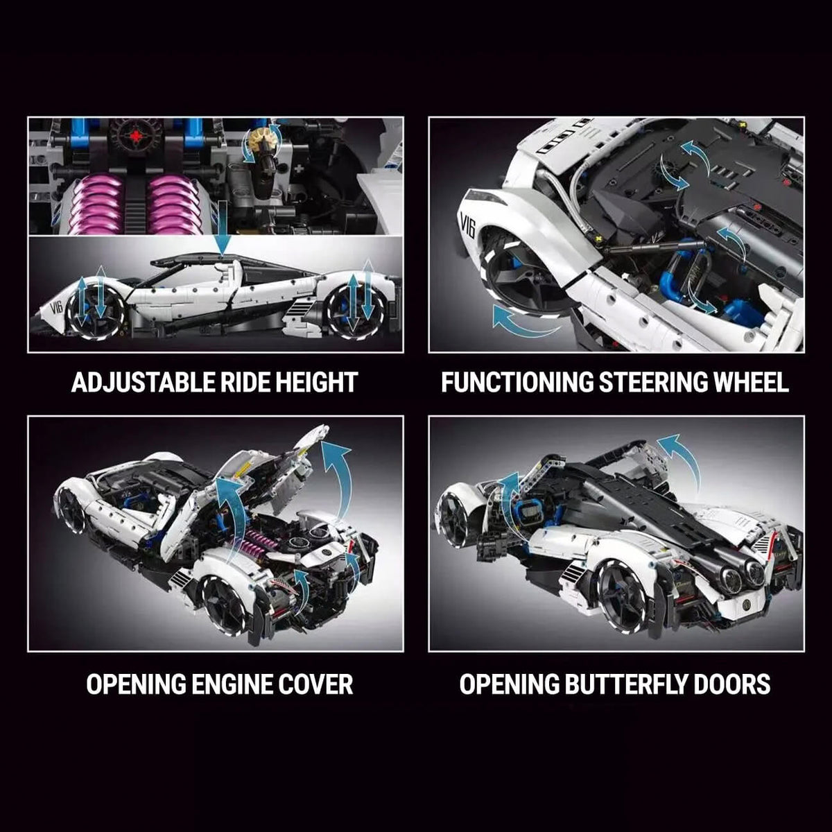 Trilumity Building Block Set: 1:8 Devel Sixteen V16 | Officially Licensed (4016Piece)