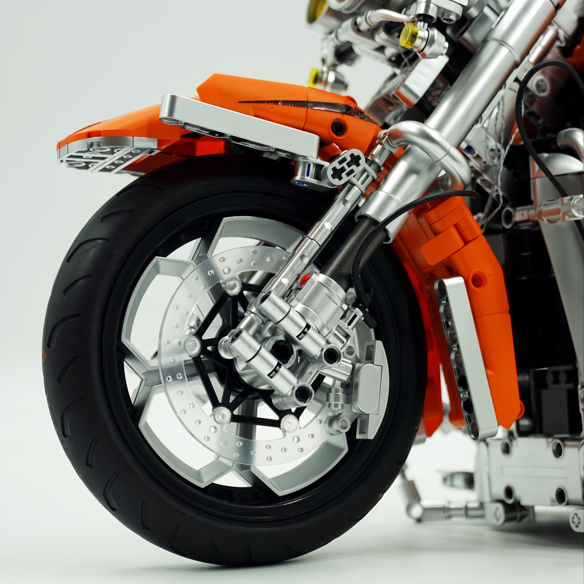 Trilumity Harley Heuer Fat Boy, Electroplating Body Building Block Set, 1:5 Scale, 2,392-Piece