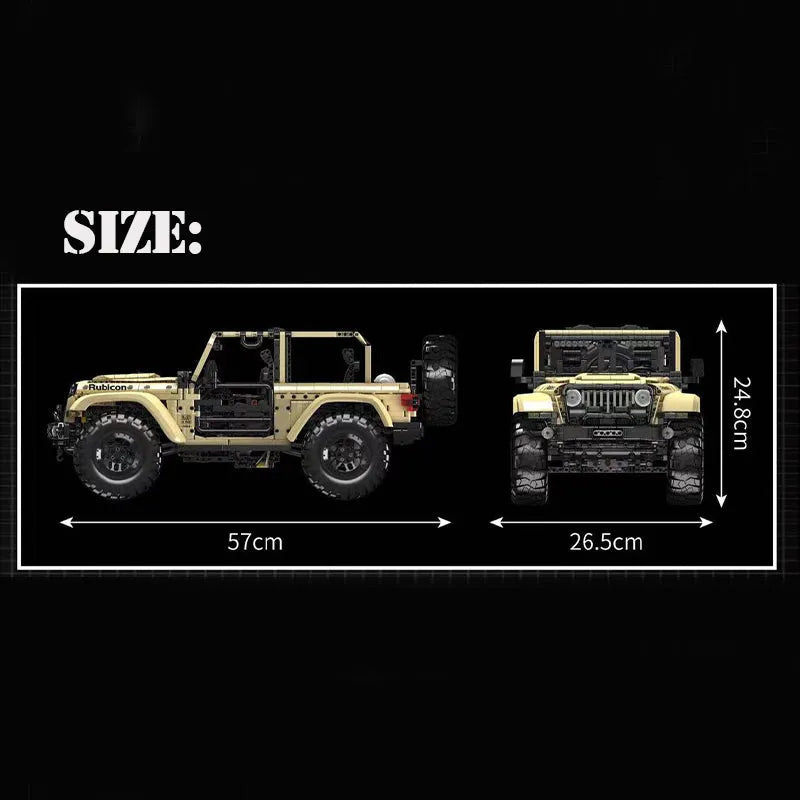 Mould King MOC Motorized Building Block Set: RC Jeep Wrangler SUV Car, Model K13184
