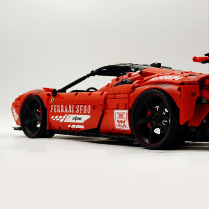 Trilumity Motorized Building Block Set: 1:8 Xx Track Hybrid Red Edition, The Ultimate Supercar, More Than 12 Features Restored(4100-Piece)