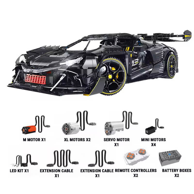Trilumity Motorized Building Block Set: 1:8 The Ultimate Track-Built Ferrari 296 Supercar (3729-Piece)