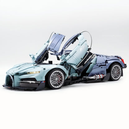 Trilumity Motorized Building Block Set: 1:8 French Hybrid V16 Hypercar | A Precision Blue Beast | Ultimate Collector's Item (3719-Piece)