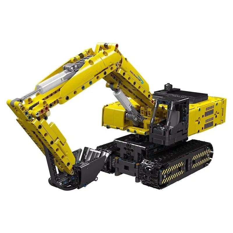 Mould King MOC Building Block Set: Motorized Yellow Mechanical Digger, Model 15061