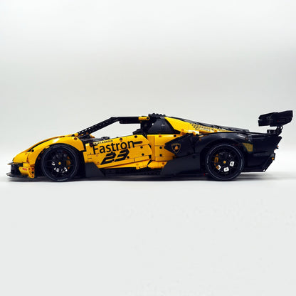 Trilumity Building Block Set: 1: 8 The Ultimate Italian Track-Only V12 Hypercar, Vibrant Yellow Limited Edition (4100+Piece)