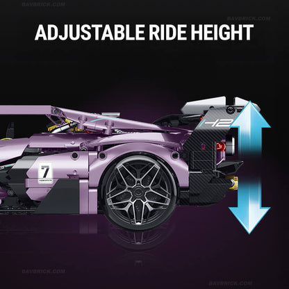 Trilumity Building Block Set: 1:10 Drifting Edition Italian Bull L539 Lightning Hybrid | Remote Controlled Drifting Italian Bull | Metallic Purple