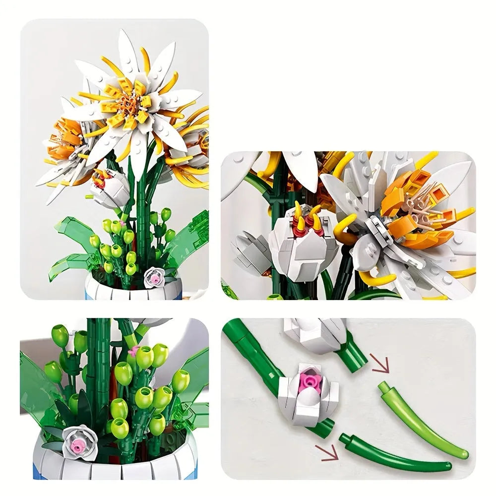 JieStar Building Block Set: Epiphyllum Bonsai Plant, Model JJ9033