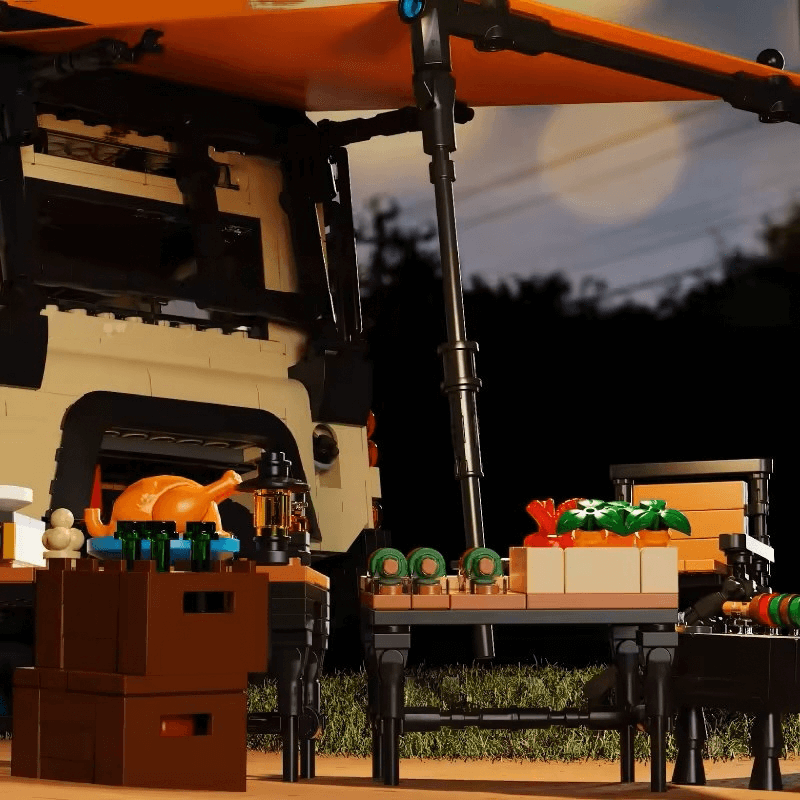 Trilumity Building Block Set: 1:10 Land Rover Defender Camper, Outdoor Adventure Build, Comes with a variety of camping equipment (2766-Piece)