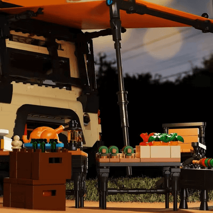 Trilumity Building Block Set: 1:10 Land Rover Defender Camper, Outdoor Adventure Build, Comes with a variety of camping equipment (2766-Piece)