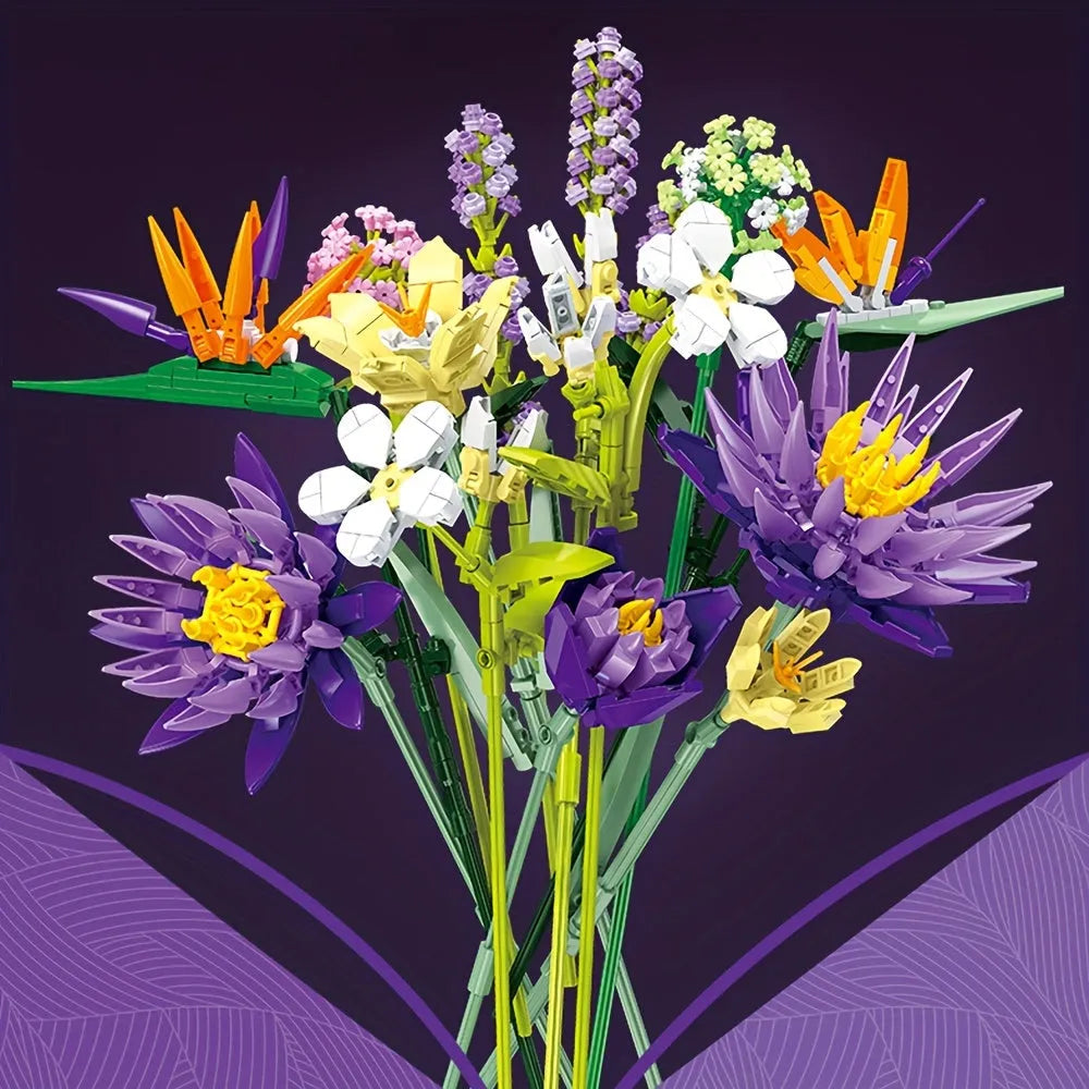 JieStar Building Block Set: Tropical Flower Bouquet, Model JJ9046