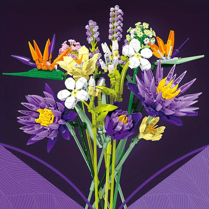 JieStar Building Block Set: Tropical Flower Bouquet, Model JJ9046