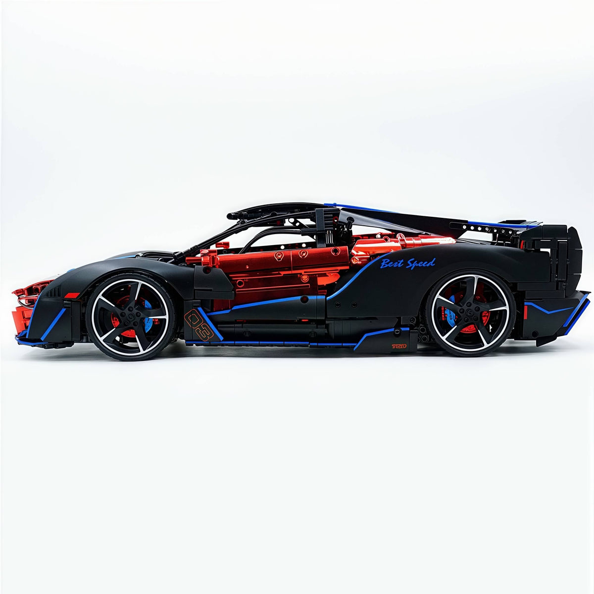 Trilumity Motorized Building Block Set: 1: 8 Woking Hypercar Track Focus, Aerodynamic Brilliance, Mirror Customized Edition (3862-Piece)