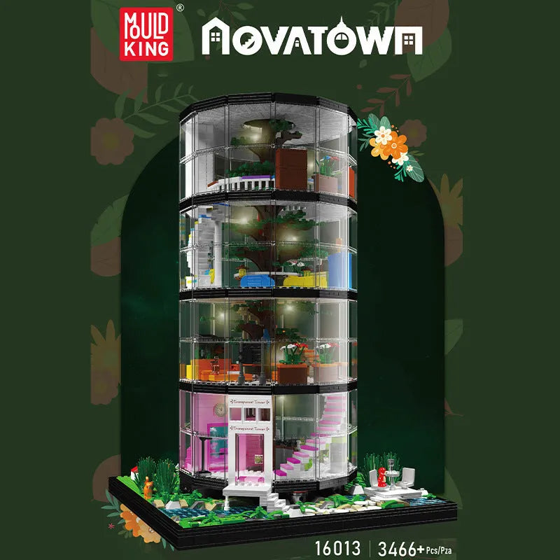 Mould King MOC Building Block Set: Transparent Tower, Model K16013
