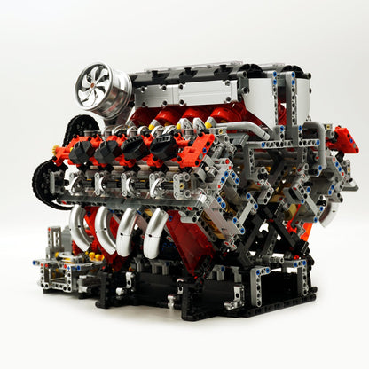 Trilumity Motorized Building Block Set: The Ultimate F488 V8 Engine (2717-Piece)