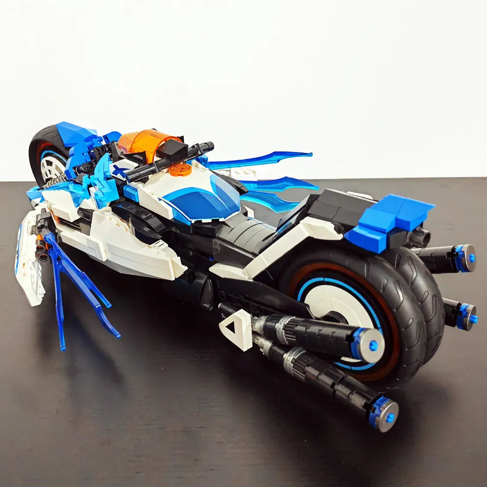 JieStar MOC Building Block Set: CYBERANGEL Concept Motorcycle, Model 58013