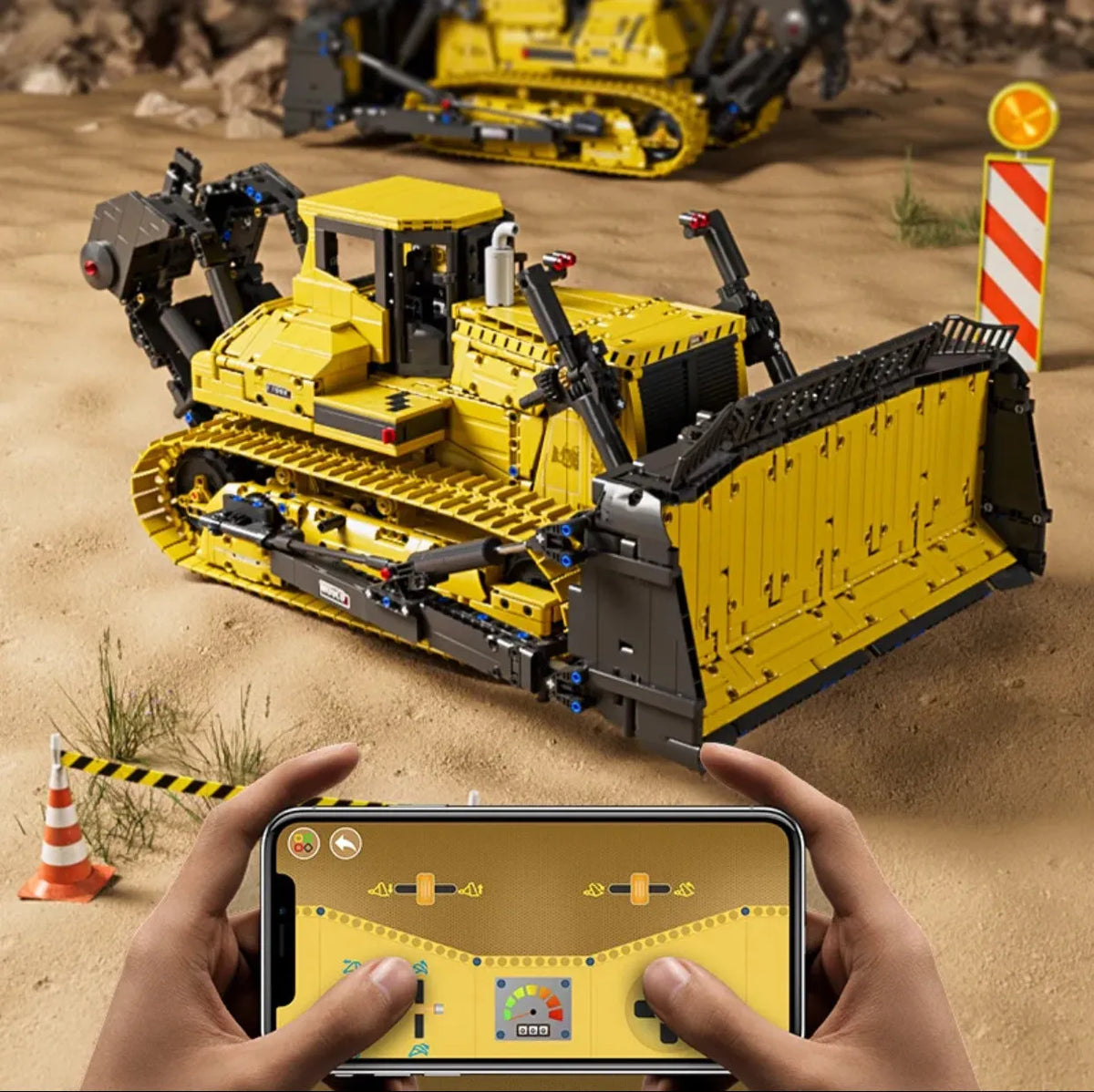 Mould King MOC Motorized Building Block Set: Liebherr PR766 Bulldozer, Model K17049
