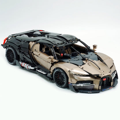 Trilumity Motorized Building Block Set: 1:8 French Hybrid V16 Hypercar | Combination of Bronze and Pearl Black | Ultimate Collector's Item