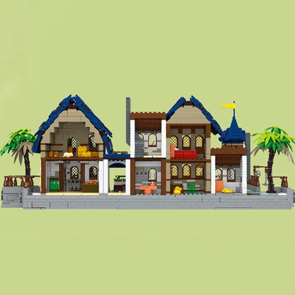 JieStar MOC Building Block Set: Experts MOC Medieval Town Harbor, Model 89152