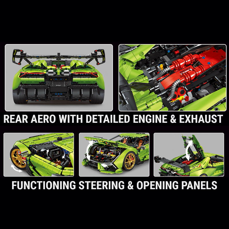 Trilumity Building Block Set: 1:6 Italian Bull Jota V12 Hypercar | The Largest Ever Car Model (6628-Piece)