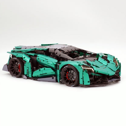 Trilumity Motorized Building Block Set: 1:8 The Ultimate Ajlani Drakuma | Customized Barrel-Plated Emerald V8 Concept Hypercar (3920+-Piece)
