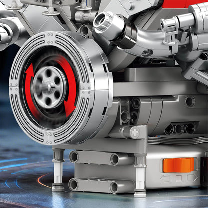 Trilumity Building Block Set: Motorised High-Revving V8 Italian Engine | Performance Engine Engineering | 1100-Piece
