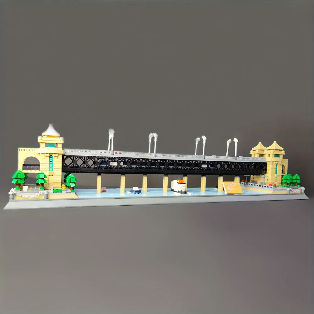 Wange MOC Building Block Set: China Wuhan River Bridge, Model 6223