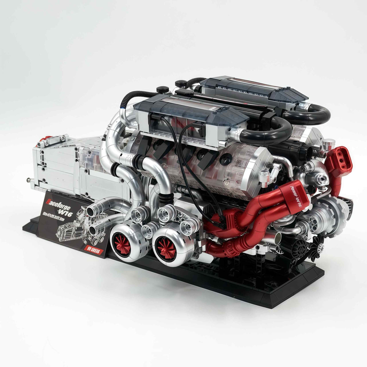 Trilumity Building Block Set: Large W16 Engine | French 16-Cylinder Engine Set (2520-Piece)