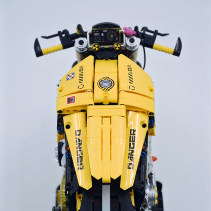 Trilumity Cyberpunk 2077 ARCH Nazare Motorcycle, Spray Display Stand with Lights Building Block Set, 1:5 Scale, Remote Control, 2,500-Piece