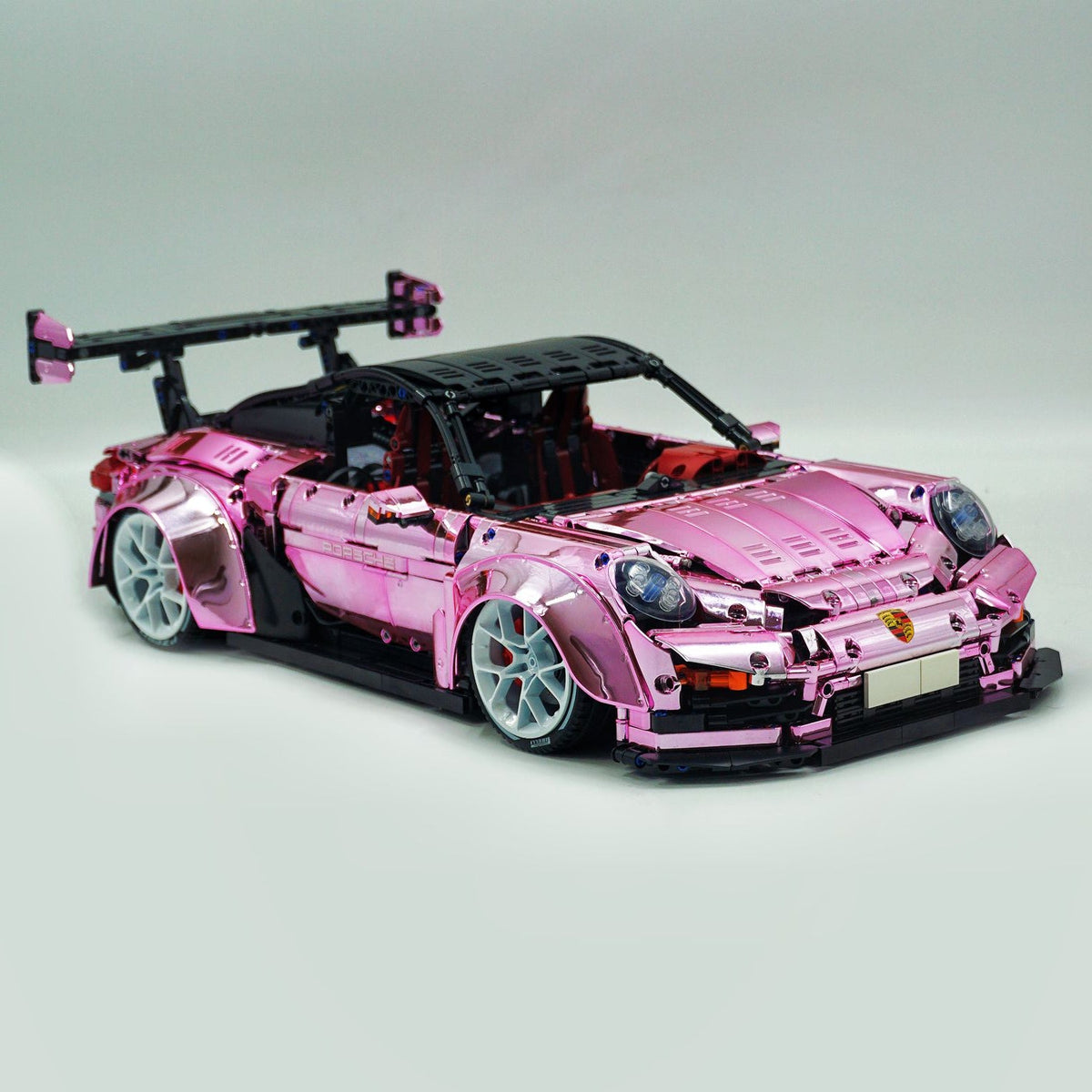 Trilumity Motorized Building Block Set: 1: 8 Porsche Gt2 RS, Limited Mirror Electroplated Edition (3389-Piece)