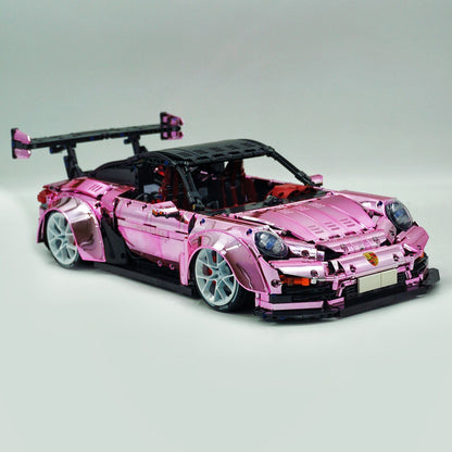 Trilumity Motorized Building Block Set: 1: 8 Porsche Gt2 RS, Limited Mirror Electroplated Edition (3389-Piece)