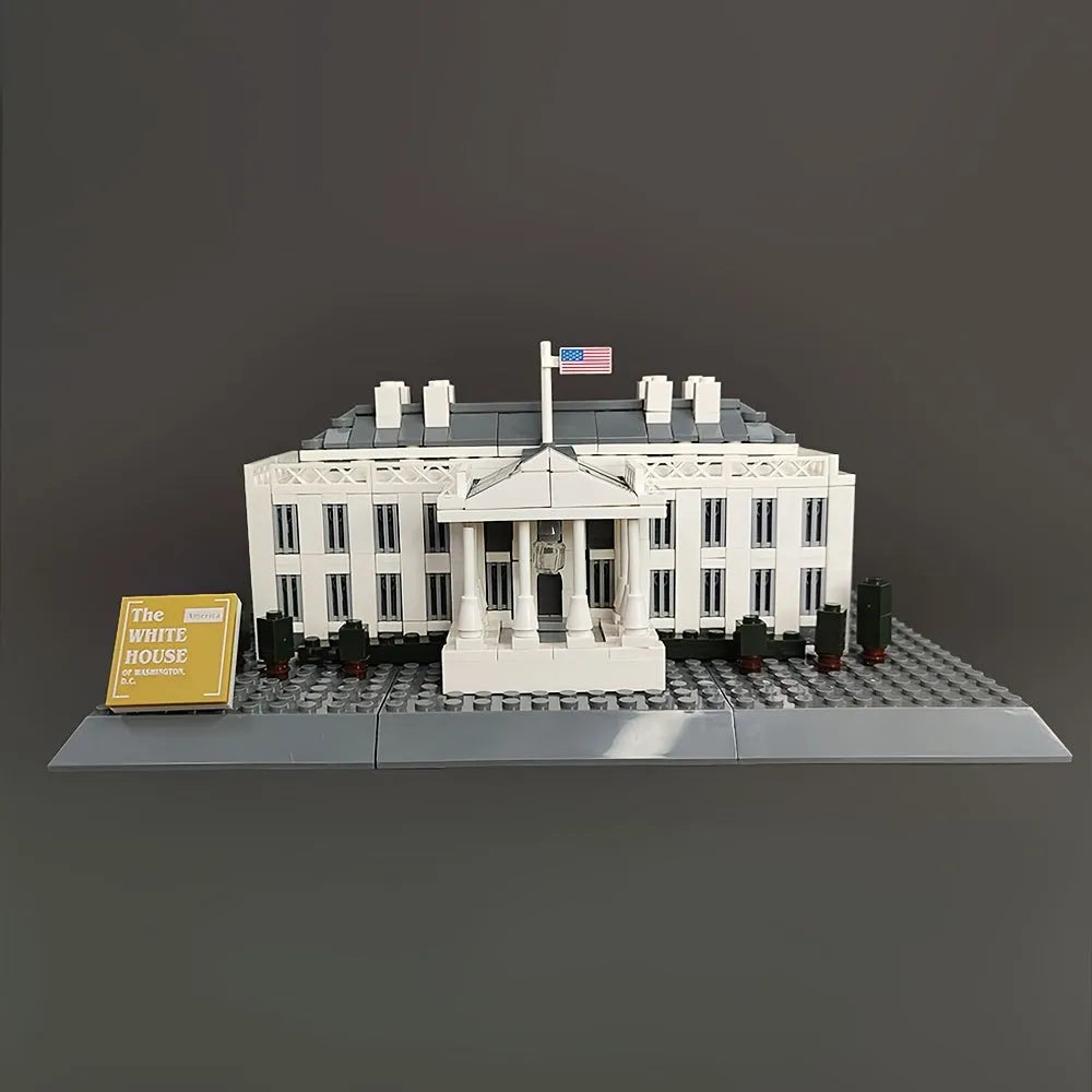 Wange MOC Building Block Set: 7018 White House Skyline, Model 4214