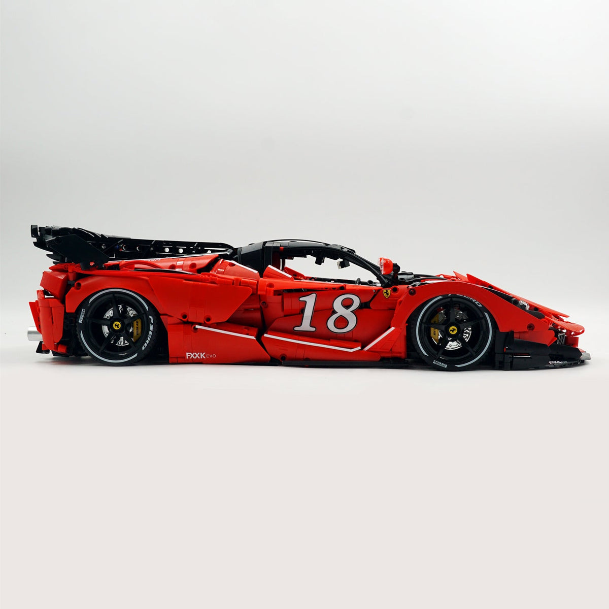 Trilumity LaFerrari FXXK EVO Custom Modified, Classic Red Building Block Set, 1:8 Scale, Remote Control, 4,739-Piece