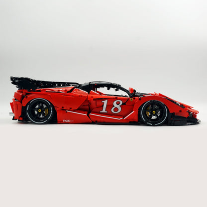 Trilumity LaFerrari FXXK EVO Custom Modified, Classic Red Building Block Set, 1:8 Scale, Remote Control, 4,739-Piece