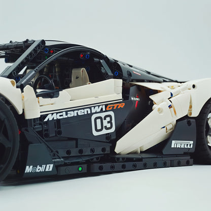 Trilumity Motorized Building Block Set: 1:8 The Ultimate British Woking Hypercar | White Custom Edition | Shipped in Original Gift Box (4200+-Piece)