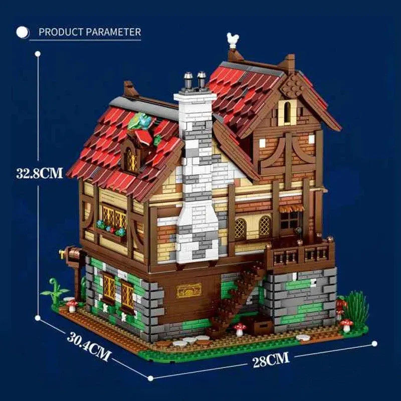 Reobrix MOC Building Block Set: European Century MOC Medieval Town Bistro, Model R66018