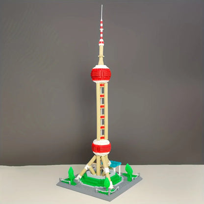 Wange MOC Building Block Set: 5224 Architecture Oriental Pearl Tower