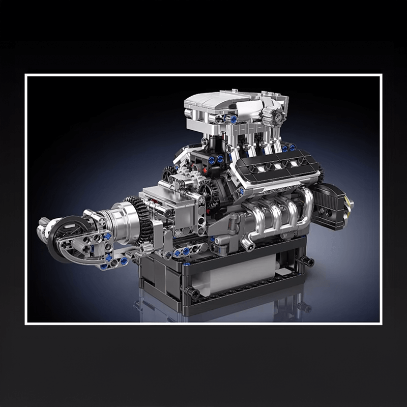 Trilumity Building Block Set: Motorised British Mcl Supercar V8 Engine (737-Piece)