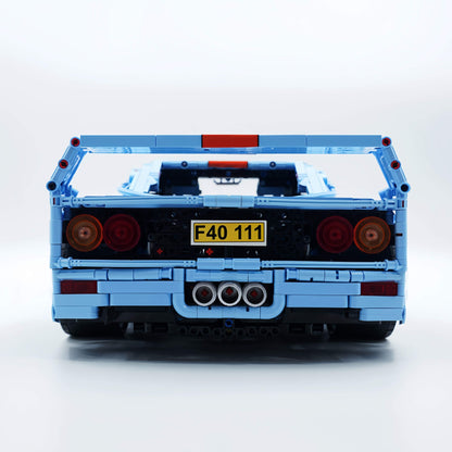 Trilumity Building Block Set: 1:8 The Ultimate 80s Turbo Icon Supercar, Gulf Blue Custom Edition (4026-Piece)