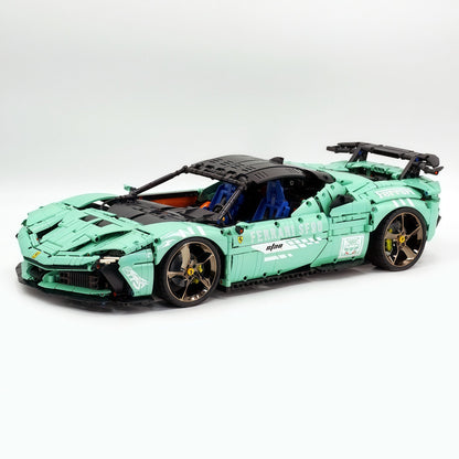 Trilumity Motorized Building Block Set: 1:8 Xx Track Hybrid Baked Enamel Mint Green Limited Color, The Ultimate Supercar, More Than 12 Features