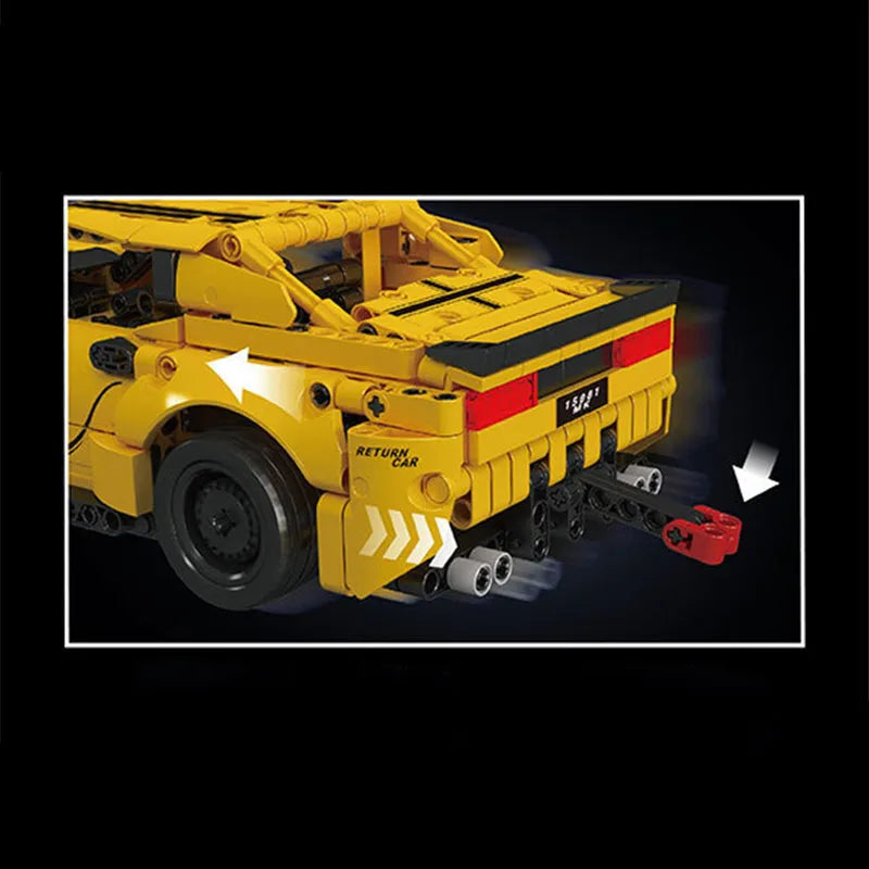 Mould King Building Block Set: Bumblebee Pull Back Sports Car, Model K15081