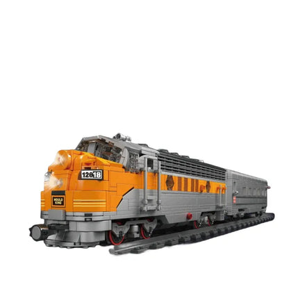 Mould King Motorized Building Block Set: USA EMD F7 WP Diesel Locomotive Train, Model K12018